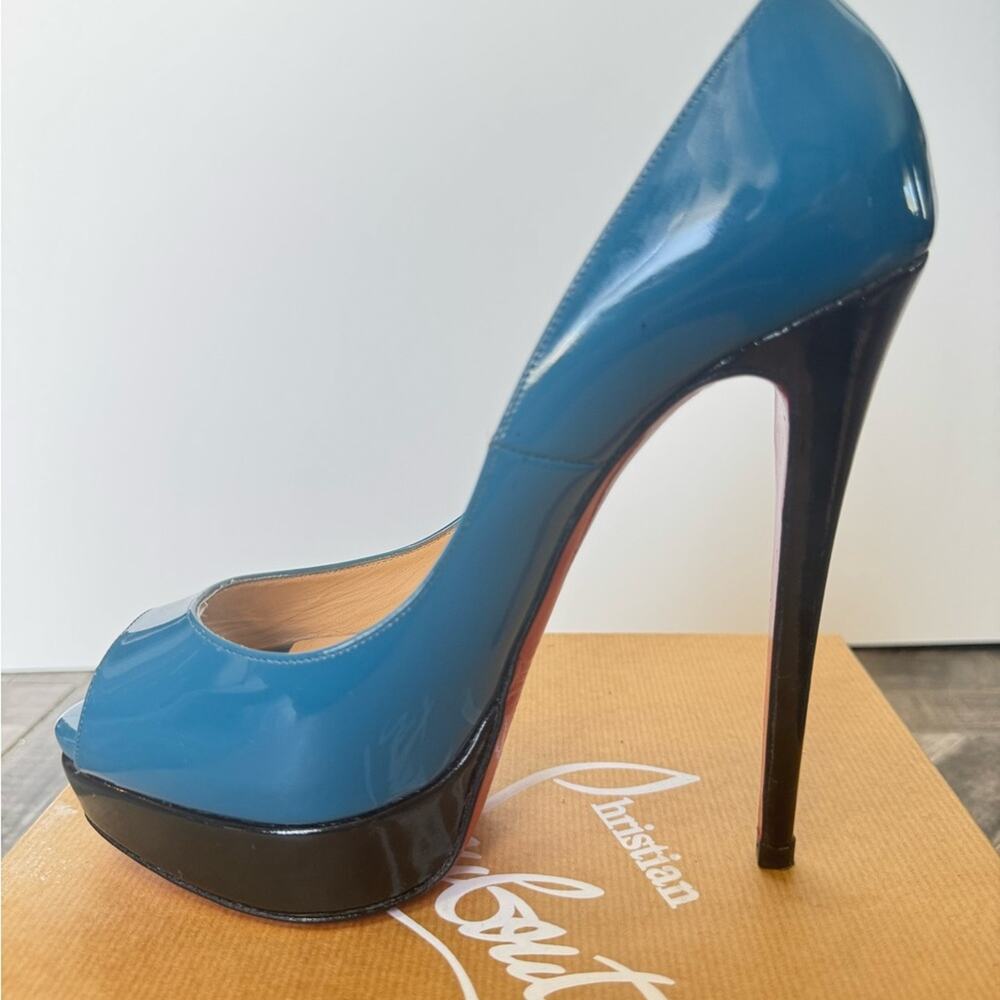 Christian Louboutin Lady Peep 150 Rare Ocean Color w/ Customization | 40.5 - Picture 2 of 16